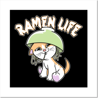 Ramen Life Cat Noodles Japan Kawaii Otaku Posters and Art